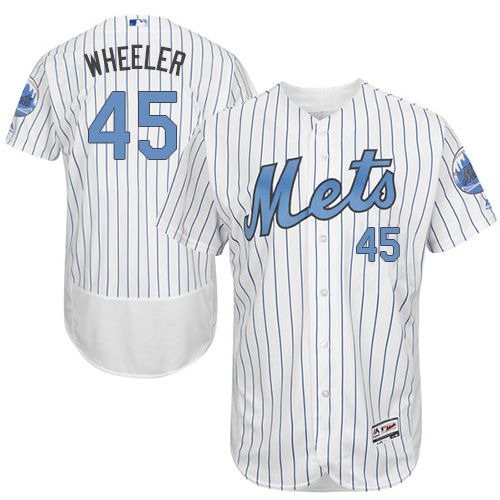 Mets #45 Zack Wheeler White(Blue Strip) Flexbase Authentic Collection Father's Day Stitched MLB Jersey
